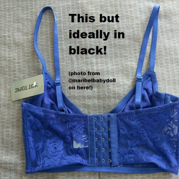 ISO: Hot Topic Black Floral Lace Longline Bralette in Size S (or XS or M) - Picture 4 of 4